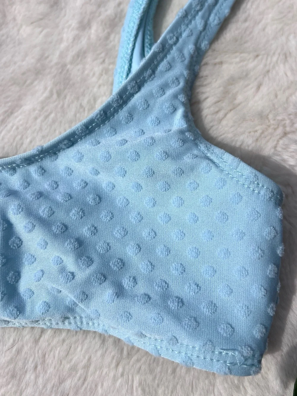 Frankies Bikinis Celia Top Aura Blue Swiss Dot Bikini Top XS